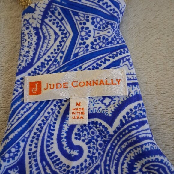 Jude Connally Women's Size Medium Blue White Paisley Bailey Mini Slip Dress - Picture 6 of 12